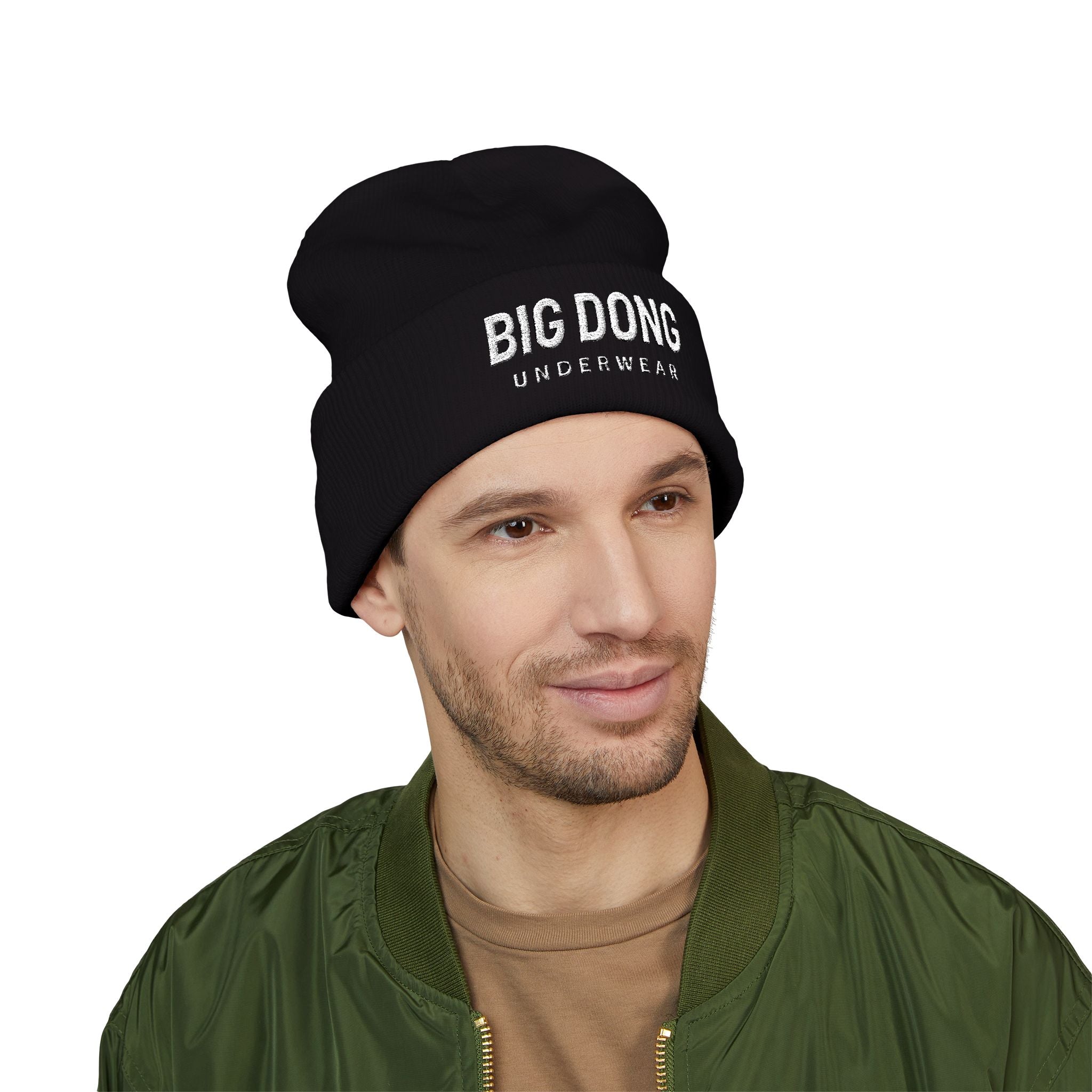 Embroidered 'BIG DONG Underwear' Cuffed Beanie
