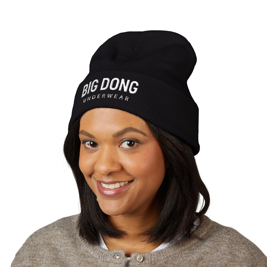 Embroidered 'BIG DONG Underwear' Cuffed Beanie